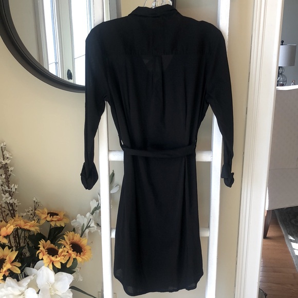 Athleta Black Sheer Shirt Dress.  Size Small - Picture 3 of 4